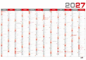 Wandkalender B1 - rot